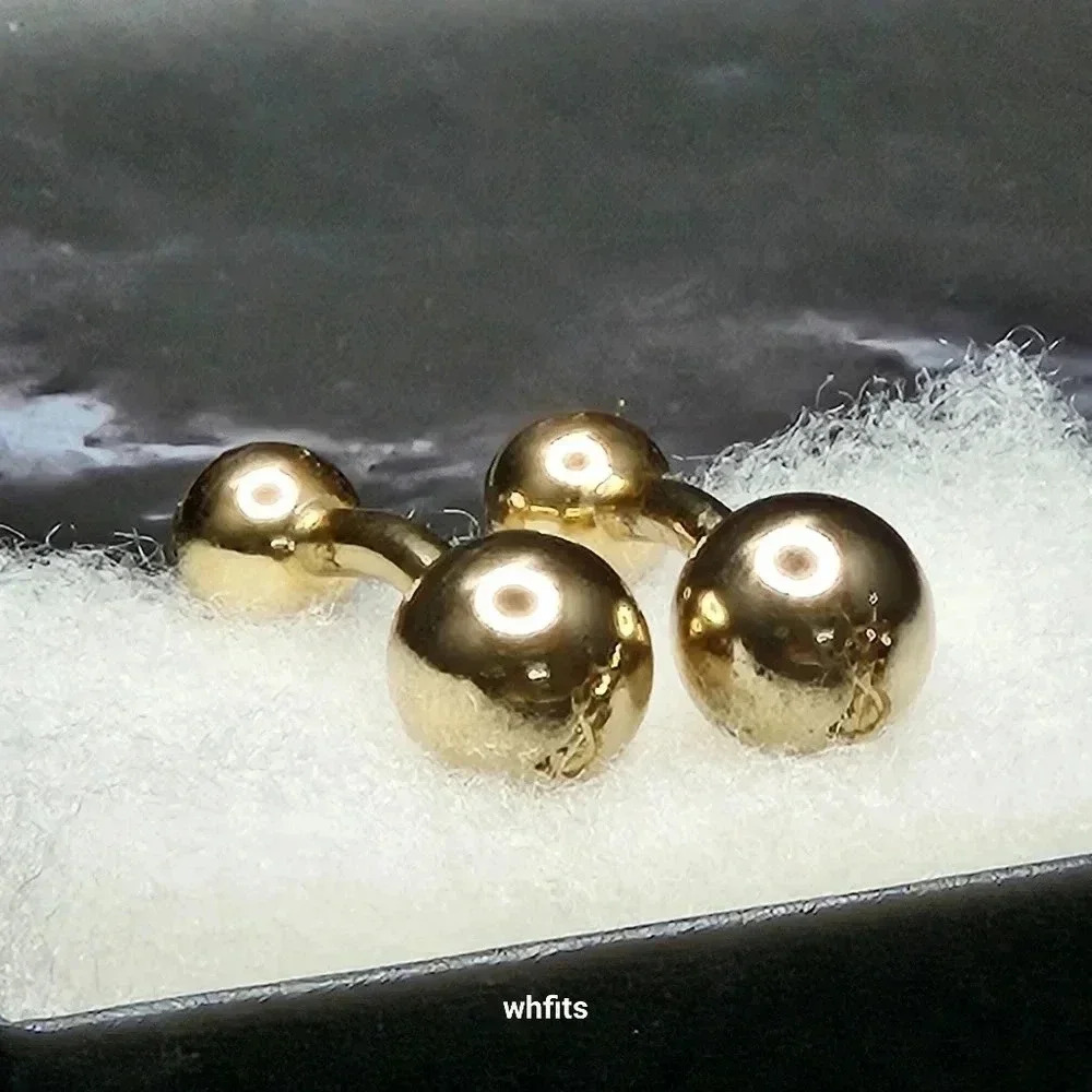 Yves Saint Laurent Gold Tone Brass Ball Cufflinks